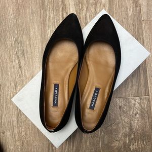 Margaux black suede flats